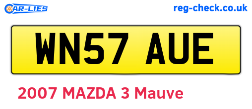 WN57AUE are the vehicle registration plates.