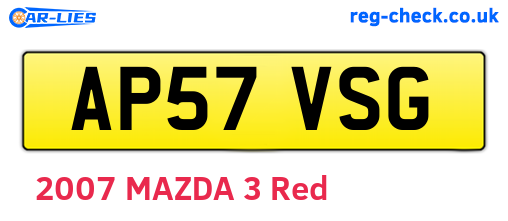 AP57VSG are the vehicle registration plates.