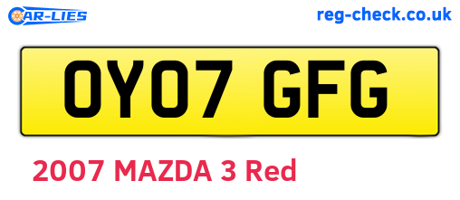 OY07GFG are the vehicle registration plates.