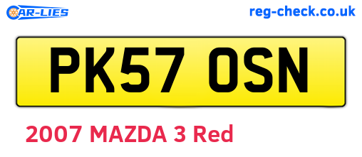 PK57OSN are the vehicle registration plates.
