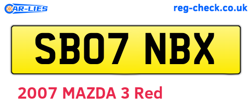 SB07NBX are the vehicle registration plates.