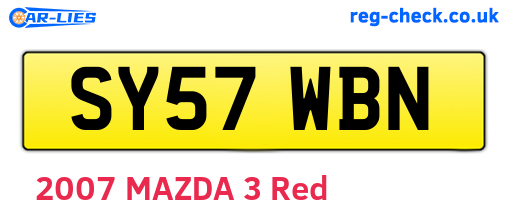 SY57WBN are the vehicle registration plates.