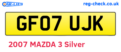 GF07UJK are the vehicle registration plates.