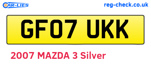 GF07UKK are the vehicle registration plates.