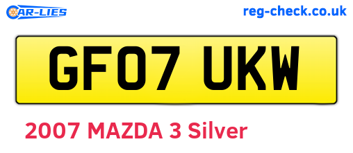 GF07UKW are the vehicle registration plates.
