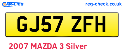 GJ57ZFH are the vehicle registration plates.