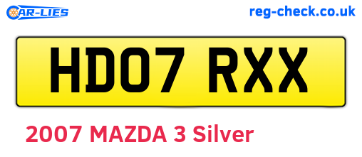 HD07RXX are the vehicle registration plates.