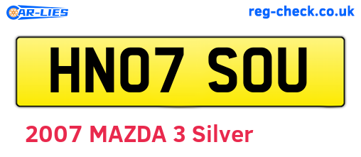 HN07SOU are the vehicle registration plates.
