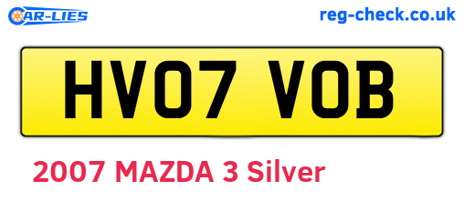 HV07VOB are the vehicle registration plates.