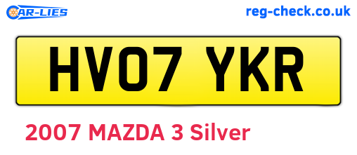 HV07YKR are the vehicle registration plates.