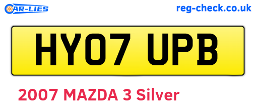 HY07UPB are the vehicle registration plates.