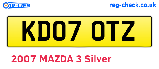 KD07OTZ are the vehicle registration plates.