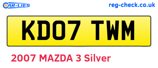 KD07TWM are the vehicle registration plates.