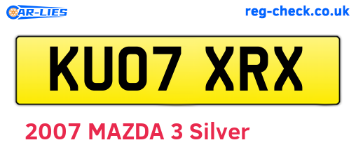KU07XRX are the vehicle registration plates.