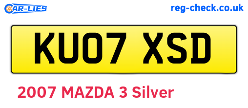 KU07XSD are the vehicle registration plates.