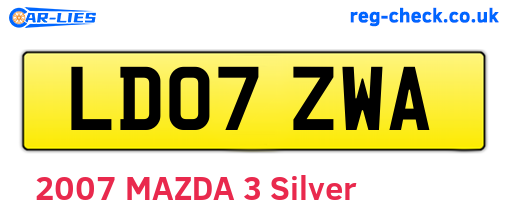 LD07ZWA are the vehicle registration plates.
