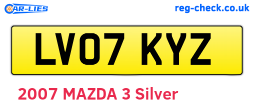 LV07KYZ are the vehicle registration plates.