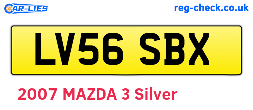 LV56SBX are the vehicle registration plates.