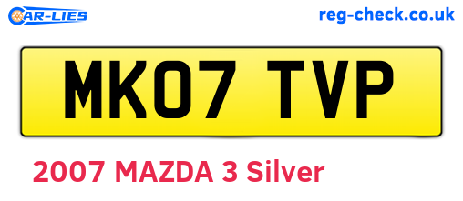 MK07TVP are the vehicle registration plates.