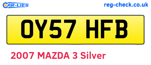 OY57HFB are the vehicle registration plates.