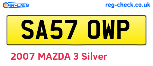 SA57OWP are the vehicle registration plates.