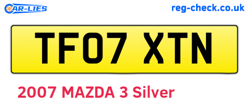 TF07XTN are the vehicle registration plates.