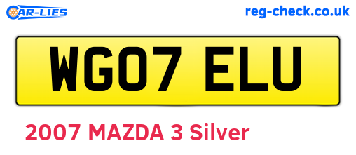 WG07ELU are the vehicle registration plates.
