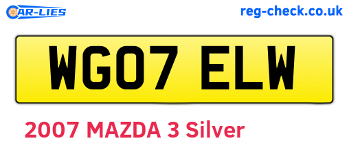 WG07ELW are the vehicle registration plates.