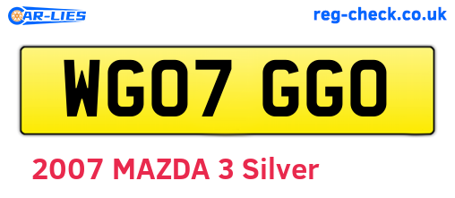 WG07GGO are the vehicle registration plates.