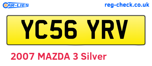 YC56YRV are the vehicle registration plates.
