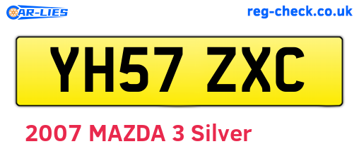 YH57ZXC are the vehicle registration plates.