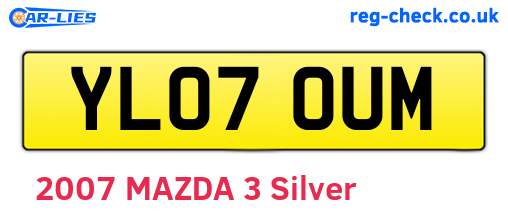 YL07OUM are the vehicle registration plates.