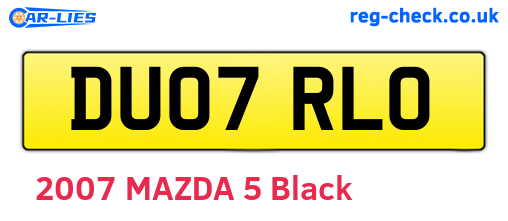 DU07RLO are the vehicle registration plates.