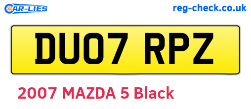 DU07RPZ are the vehicle registration plates.