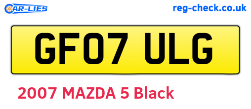 GF07ULG are the vehicle registration plates.