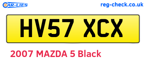 HV57XCX are the vehicle registration plates.