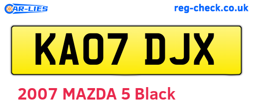 KA07DJX are the vehicle registration plates.