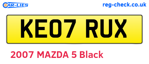KE07RUX are the vehicle registration plates.