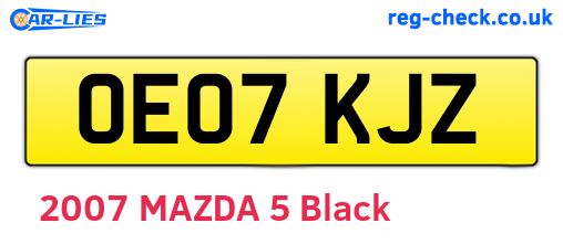 OE07KJZ are the vehicle registration plates.