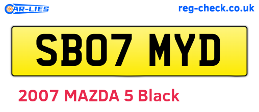 SB07MYD are the vehicle registration plates.