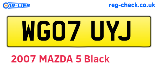 WG07UYJ are the vehicle registration plates.