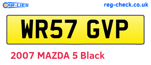 WR57GVP are the vehicle registration plates.