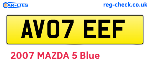 AV07EEF are the vehicle registration plates.