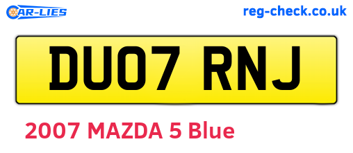 DU07RNJ are the vehicle registration plates.