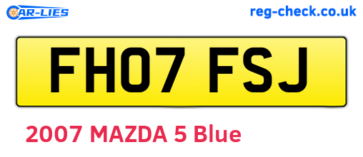 FH07FSJ are the vehicle registration plates.