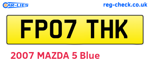 FP07THK are the vehicle registration plates.