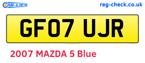 GF07UJR are the vehicle registration plates.