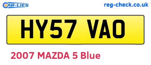 HY57VAO are the vehicle registration plates.
