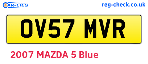 OV57MVR are the vehicle registration plates.