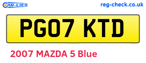 PG07KTD are the vehicle registration plates.